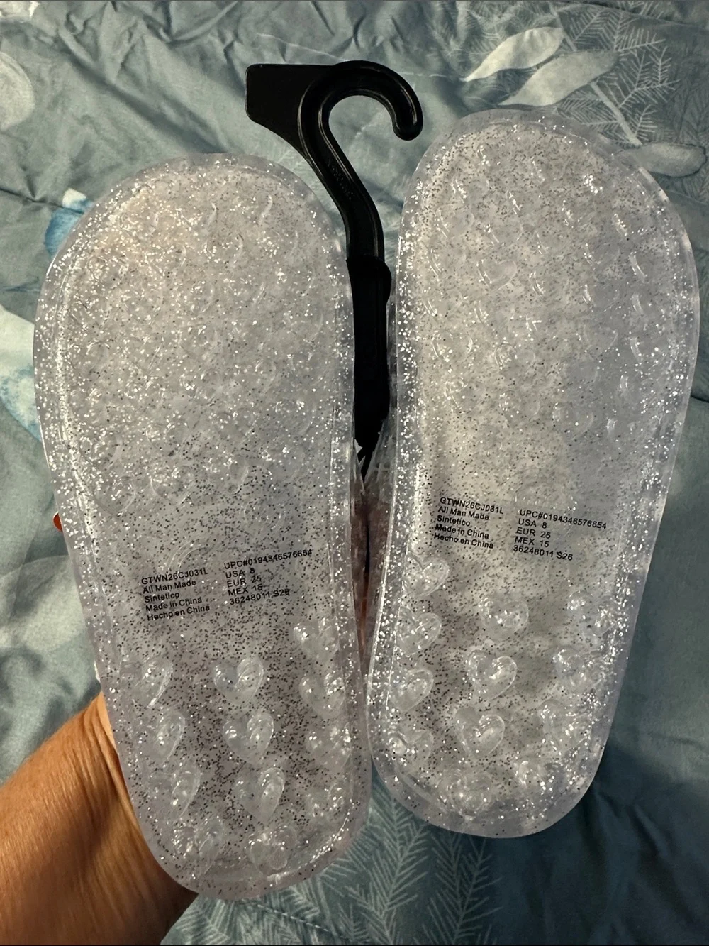 NWT kids wonder nation Clear Jelly Sandals w/Red Cherry Accent Sz 8